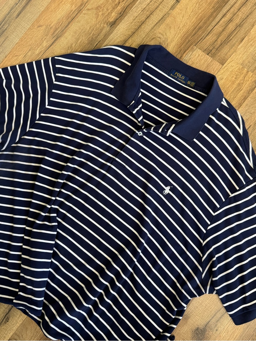 Polo Ralph Lauren 4XL Navy Striped Polo Shirt - Old Money Coastal Prep